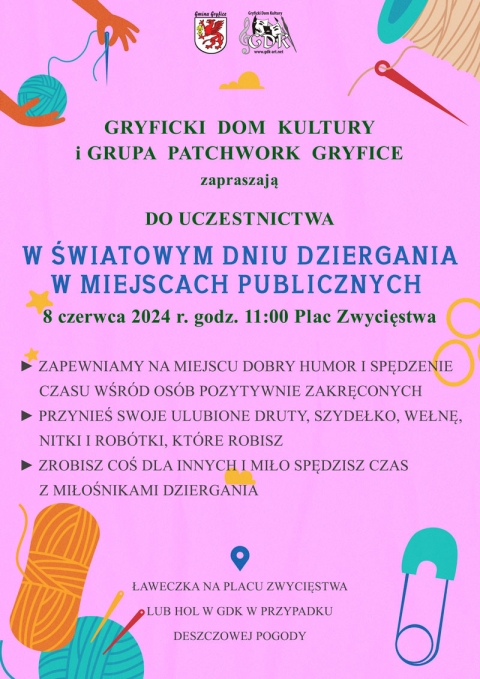 ŚWIATOWY DZIEŃ DZIERGANIA W MIEJSCACH PUBLICZNYCH GRYFICE 2024