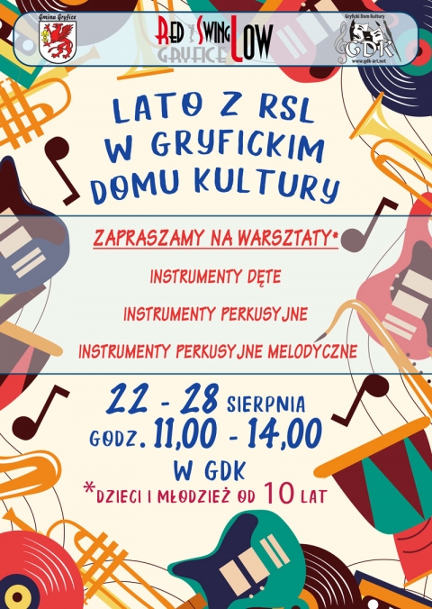 Zapraszamy na &quot;Lato z Red Swing Low w Gryfickim Domu Kultury&quot; - warsztaty muzyczne (od 22 sierpnia)