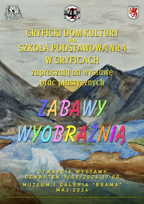 Gryficki Dom Kultury oraz Szkoła Podstawowa nr 4 w Gryficach zapraszają na wystawę “Zabawy wyobraźnią”