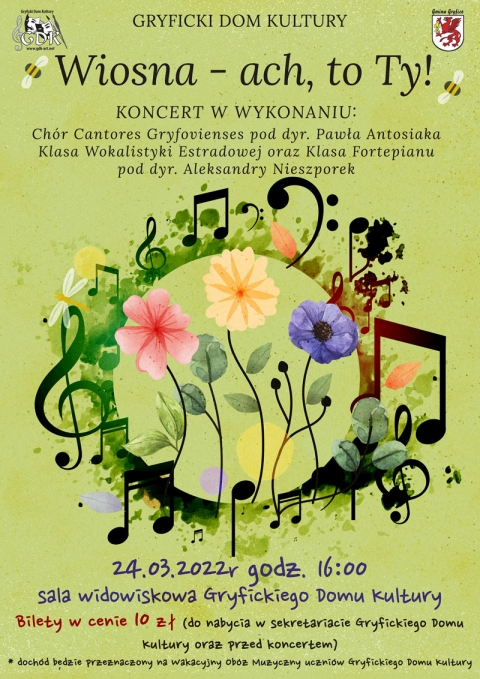 Gryficki Dom Kultury zaprasza na koncert &quot;Wiosna - ach, to Ty!&quot;