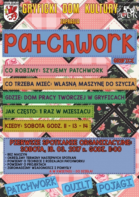 Warsztaty PATCHWORK - pierwsze spotkanie 18 marca 2017 r.