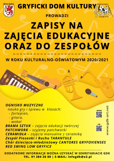 Zapisy na zajęcia edukacyjne oraz do zespołów